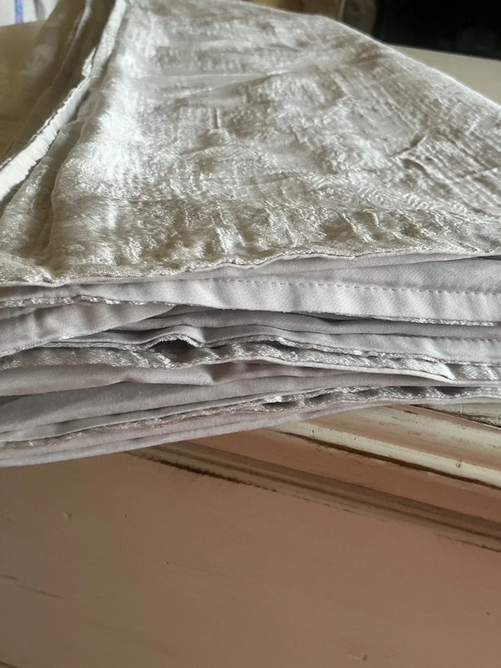 NWOT Hotel Collection Silver Interlattice FULL QUEEN Duvet cover